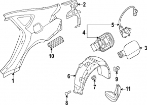 Mudguard rear left Genesis G80 21-24