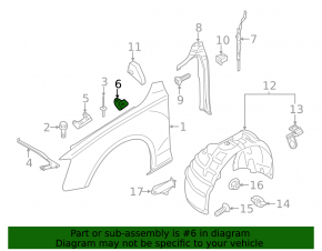 Central left wing bracket Audi A4 B8 09-16 small
