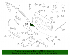 Black front left window control trim for Porsche Cayenne 19-23