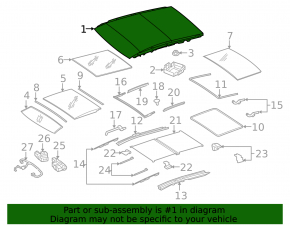 Panorama assembly Mercedes GLS-class X166 15-19