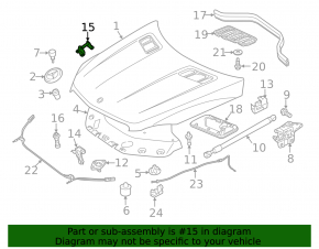 Mercedes GLS-class X166 13-19 hood lock bracket on TV