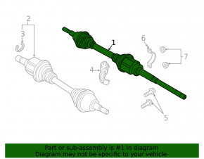 Intermediate shaft front right Lincoln MKX 16-18 3.7 FWD