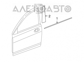 Molding door-glass central front right Chrysler 200 11-14 chrome