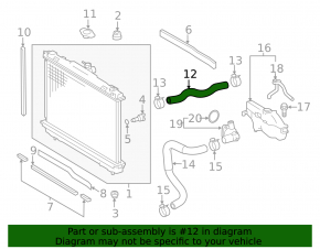 Upper cooling hose for Toyota Avalon 13-18 2.5 hybrid