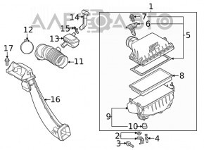 Air filter housing Lexus ES300h 19-20 upper part