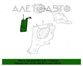 Center pillar trim upper belt left Fiat 500 12-19 gray