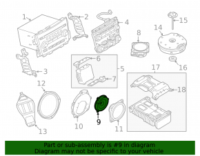 Speaker rear left Nissan Rogue 14-20 broken