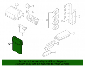 Nissan Versa Note 13-19 Underhood Fuse Box