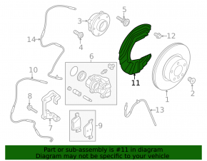 Front left brake disc cover BMW X3 G01 18 - dented, torn