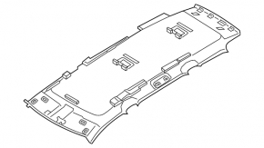 VW Atlas 24-25 headliner without panoramic windows, gray