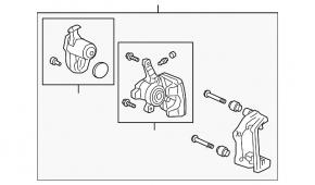 Caliper assembly rear right Acura MDX 17-20 rest electric