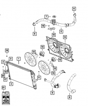 Upper Coolant Hose Chrysler 200 11-14