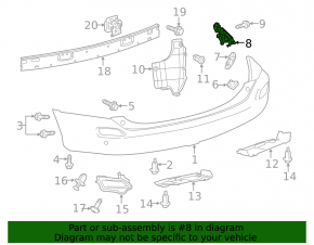 Rear bumper mount outer right Toyota Rav4 13-15 prerest