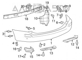 Rear bumper mount outer right Toyota Rav4 13-15 prerest