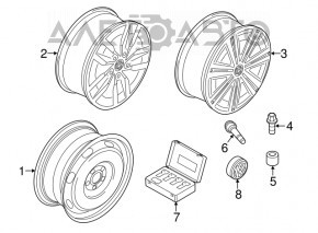 Spare tire for Audi A3 22-26 space saver