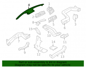 Front panel air duct for blowing windshield BMW X5 E70 07-13 cracks in fasteners