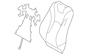 Passenger seat for Toyota Prius 50 19-22 without airbag, cloth, black and gray, mechanical, without headrest, dry-cleanable