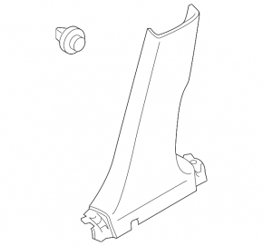 Center pillar trim lower right Infiniti Q50 14- black, scratches