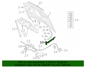 Left hood-wing seal for Audi Q3 83A 19-25