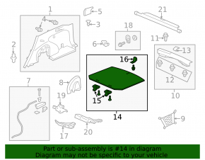 Trunk floor Honda CRV 12-14 ser