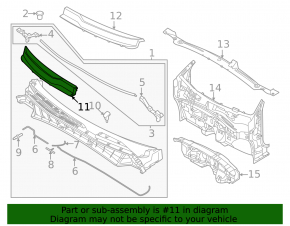 Right wiper grille trim Kia Niro 23 - black gloss