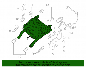 The longitudinal adjustment motor of the driver's seat Nissan Pathfinder 13-20 without a frame, part of the housing is broken