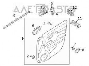 Front left window lift control Kia Niro 17-22 HEV, PHEV 1 auto, black, without auto-folding, worn, scratches
