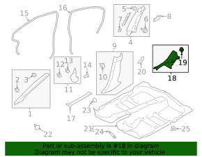 Door sill trim rear left Subaru XV Crosstrek 13-17
