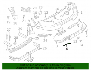 Right muffler frame for Porsche Macan 22-26 rest.