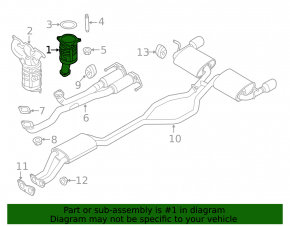 Catalytic converter right Ford Explorer 11-13 3.5