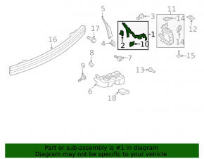 Rear bumper mount on the wing left Ford Mustang mk6 15-17 convertible 2.3, 3.7