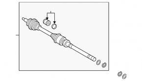 Drive half shaft front right Mazda CX-9 16- AWD