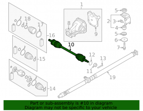 Mitsubishi Lancer 10-17 rear right axle drive