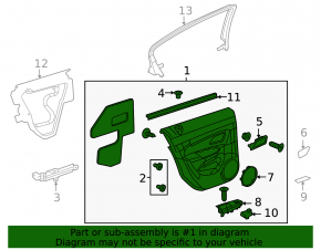 Door trim card rear right Chevrolet Cruze 11-16