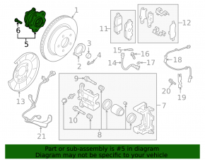 Rear left hub Infiniti QX50 19- AWD, rusty