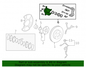 Front left caliper assembly Honda HR-V 16-22