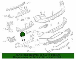 Left rear bumper absorber for Audi Q8 19-25