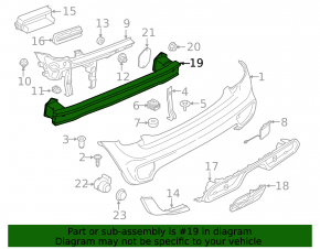 Rear bumper reinforcement Mini Cooper F56 3d 14-23 dorest