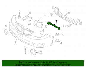 Front bumper mount, left fender, Subaru Impreza WRX GH 2008-2011