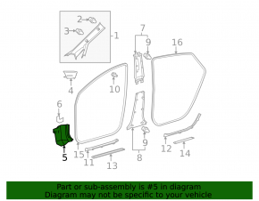 Front pillar trim lower right Toyota Prius 30 10-15 gray