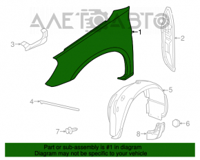 Front right wing Chrysler 200 11-14