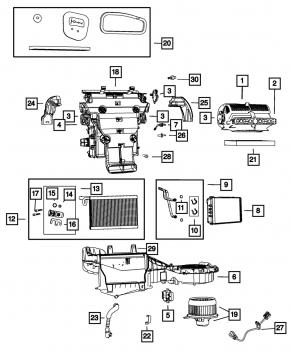 Evaporator Jeep Grand Cherokee WK2 11-21
