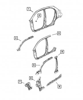 Body pillar central left Fiat 500X 16-22