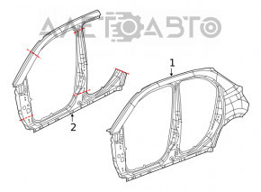 Body pillar central left Fiat 500X 16-22