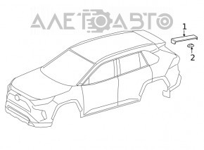Roof lining rear left Toyota Rav4 19 - painted