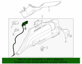 Left rear seat recline lever for Kia EV6 22-24, black, with cable