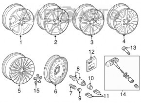 Wheel disk R17 Audi A4 B8 08-16 type 1