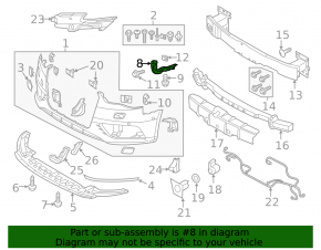 Front bumper mount under headlight right Audi A3 8V 15-20