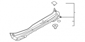 Windscreen wiper grille plastic Subaru Outback 20-23