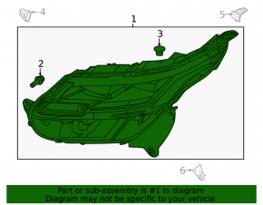 Right front headlight for Land Rover Range Rover Velar 20-20 LED without high beam
